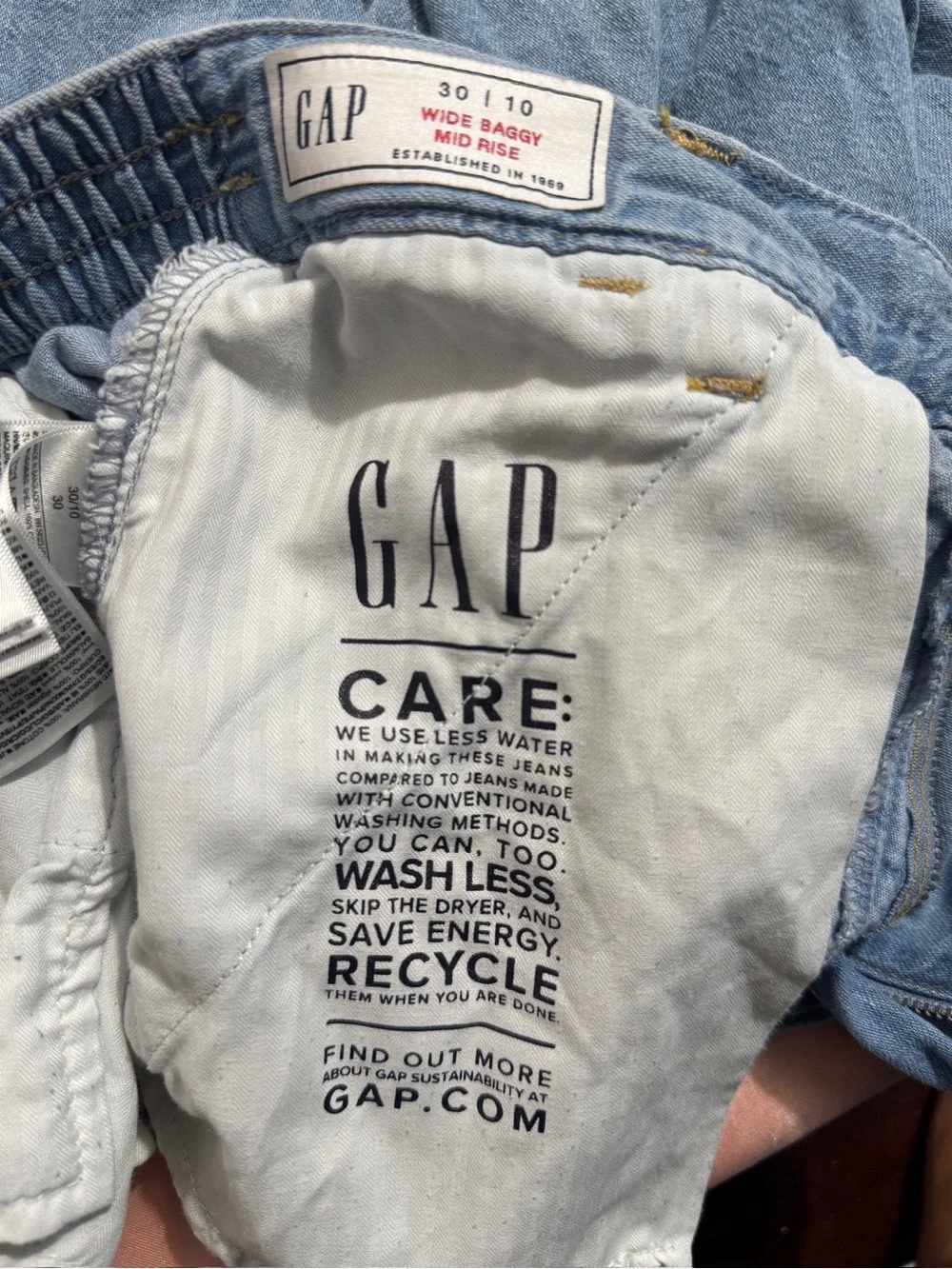 Gap Jeans Womens 10 Wide Leg Baggy Cargo Mid Rise Light Wash Street Modern y2k